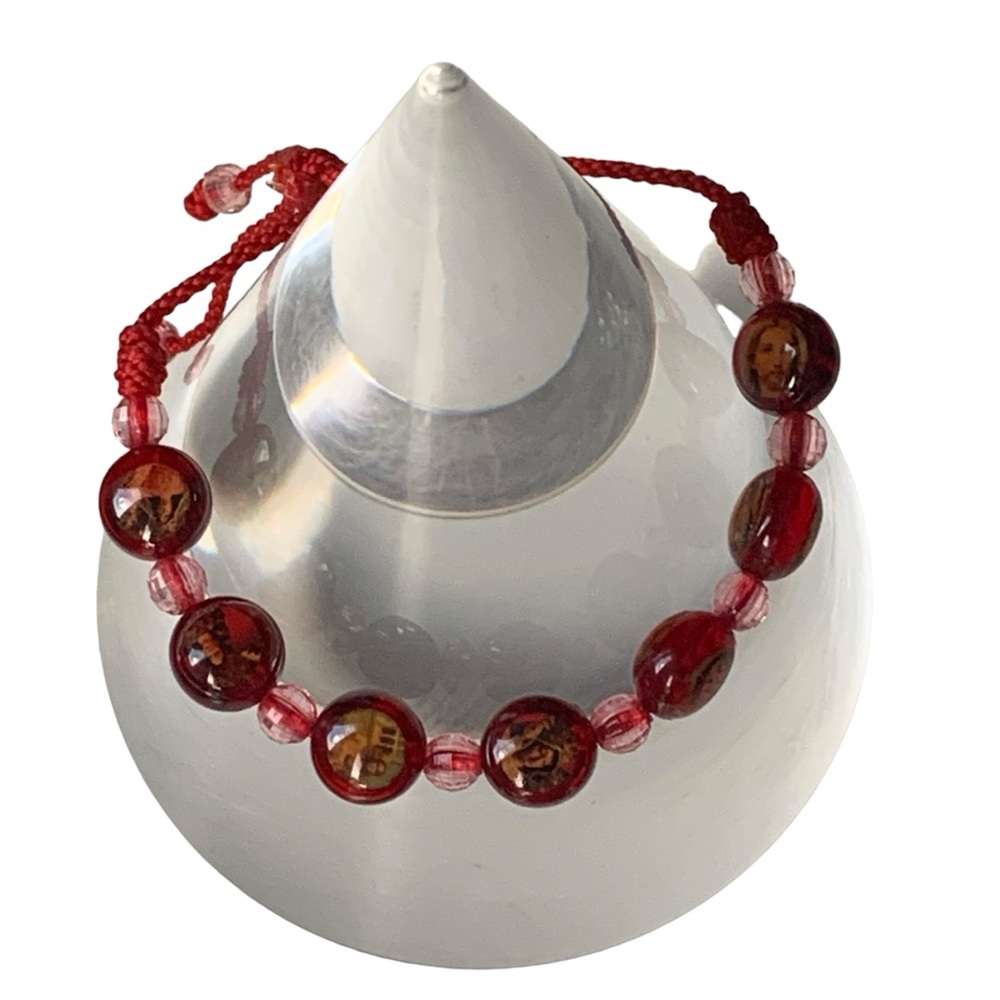 Religious Images Inside the Beads Faithful Bracelet Unisex Bracelet Jesus Mary